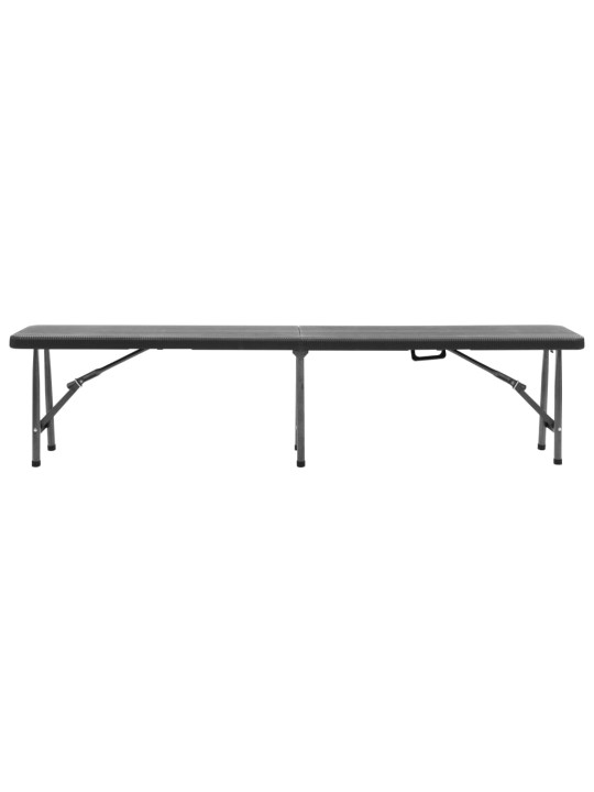 Kokoontaitettavat puutarhapenkit 2 kpl 180 cm hdpe musta