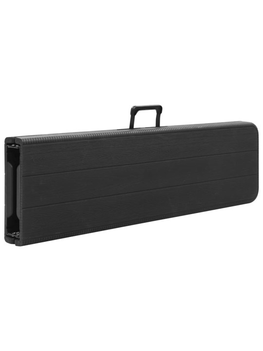 Kokoontaitettavat puutarhapenkit 2 kpl 180 cm hdpe musta