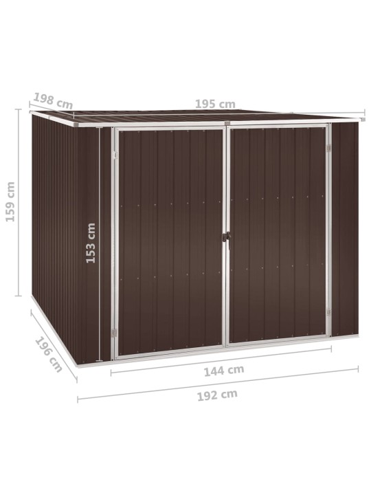 Puutarhavaja ruskea 195x198x159 cm galvanoitu teräs