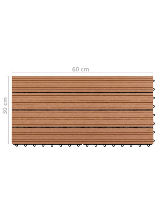 WPC-laatat 60x30 cm 6 kpl 1m² ruskea