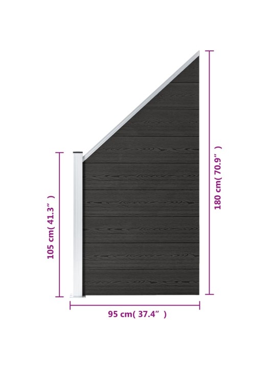 Aitapaneeli WPC 95x(105-180) cm harmaa