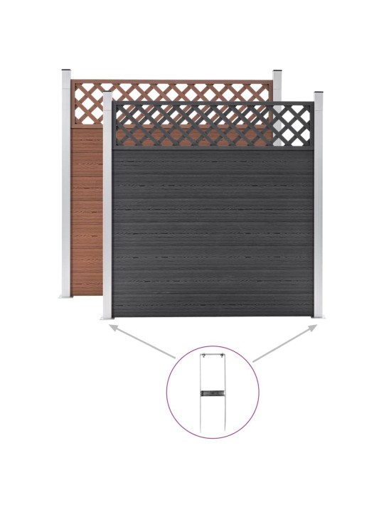 Aitatolppapiikit 2 kpl WPC aitaan teräs 40 cm