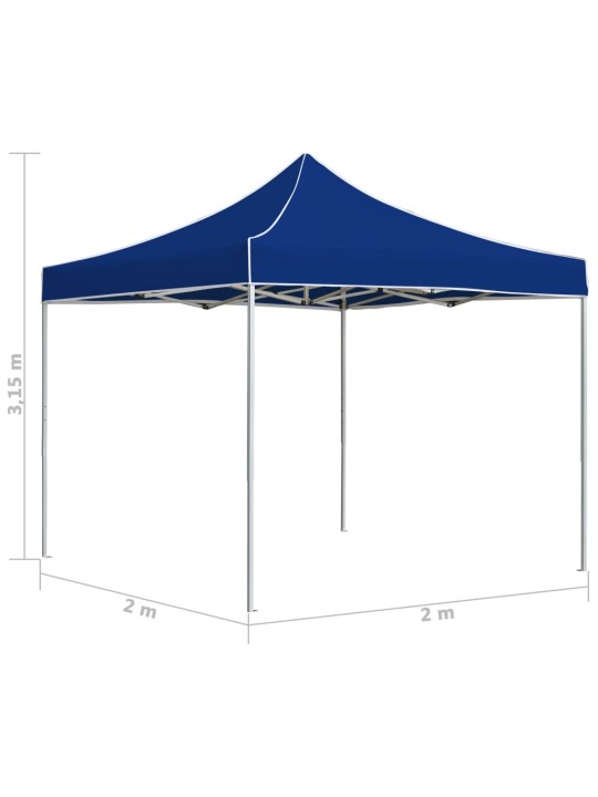 Kokoontaittuva juhlateltta alumiini 2x2 m sininen