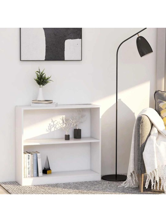 Kirjahylly valkoinen 80x24x75 cm tekninen puu