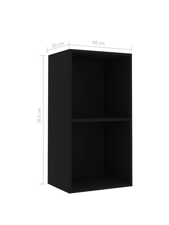 Kirjahylly musta 40x30x76,5 cm tekninen puu