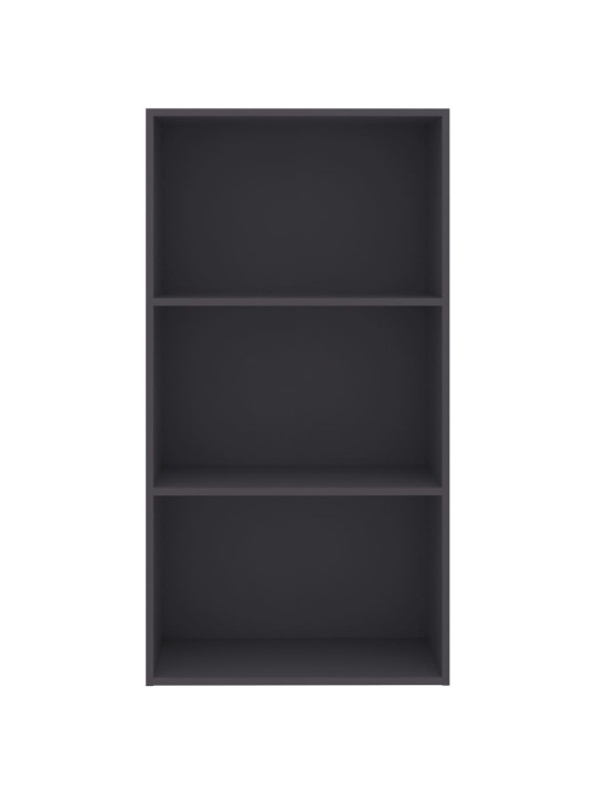 3-tasoinen kirjahylly harmaa 60x30x114 cm tekninen puu