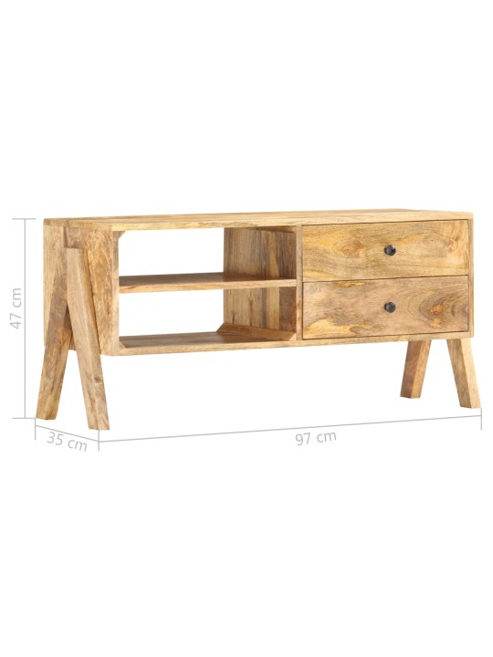 Tv-taso 97x35x47 cm täysi mangopuu