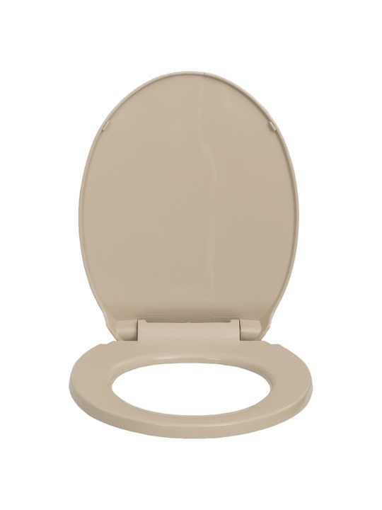 WC-istuin pehmeästi sulkeutuva beige soikea