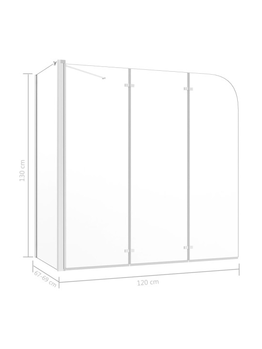 Kylpyammeen seinä 120x69x130 cm karkaistu lasi läpinäkyvä