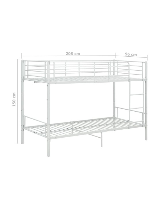 Kerrossänky valkoinen metalli 90x200 cm