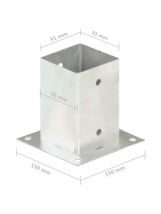 Aitatolpan jalat 4 kpl galvanoitua metallia 91 mm