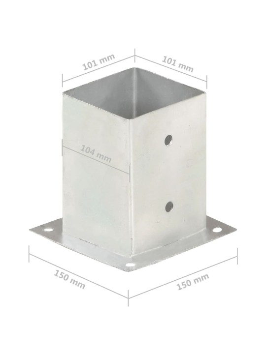 Aitatolpan jalat 4 kpl galvanoitua metallia 101 mm