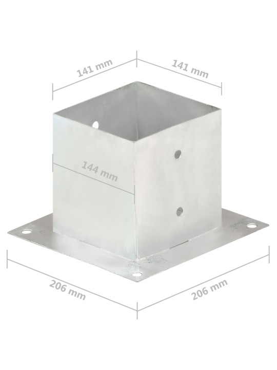 Aitatolpan jalat 4 kpl galvanoitua metallia 141 mm