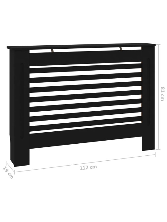 Lämpöpatterin suoja musta 112x19x81 cm MDF