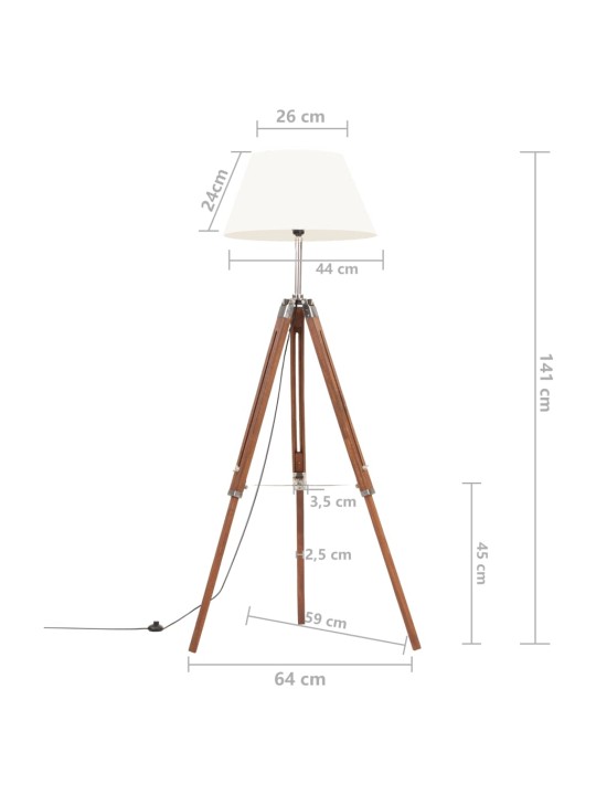 Kolmijalkavalaisin hunajanruskea ja valk. täysi tiikki 141 cm