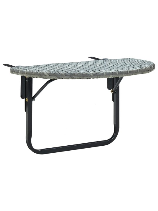 Parvekepöytä harmaa 60x60x40 cm polyrottinki
