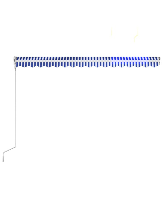 Automaattisesti sisäänkelattava markiisi 400x300cm sin ja valk.