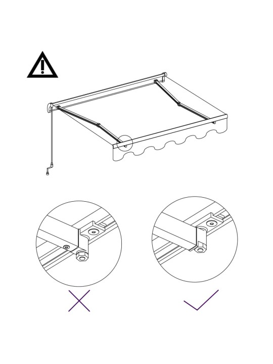 Automaattisesti sisäänkelattava markiisi 400x300cm sin ja valk.