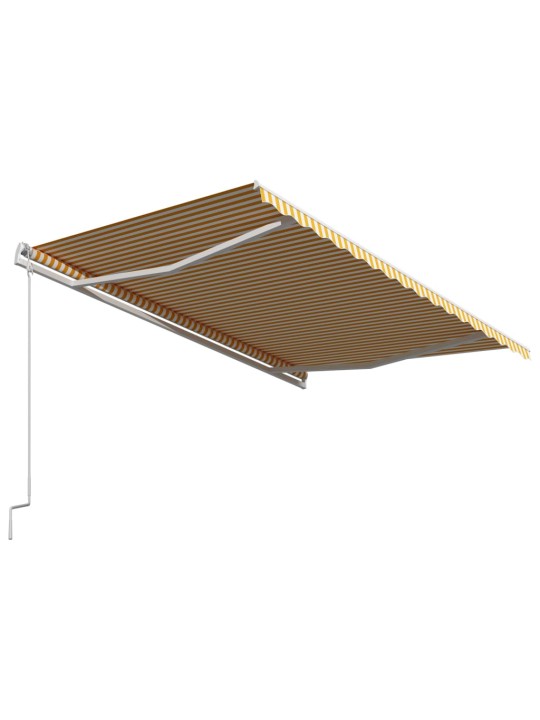 Automaattisesti sisäänkelattava markiisi 400x300cm kelt ja valk