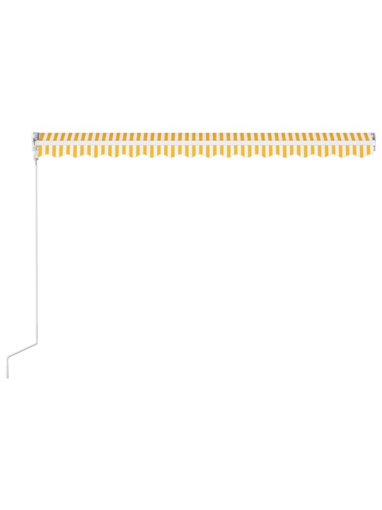 Automaattisesti sisäänkelattava markiisi 400x300cm kelt ja valk