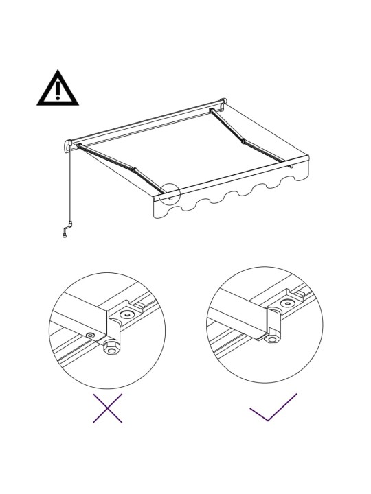 Automaattisesti sisäänkelattava markiisi 400x300cm kelt ja valk