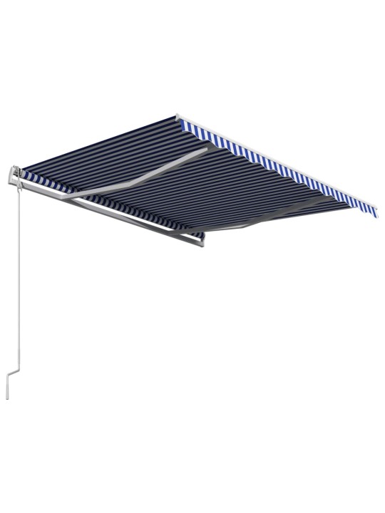 Automaattisesti sisäänkelattava markiisi 350x250 cm sin./valk.