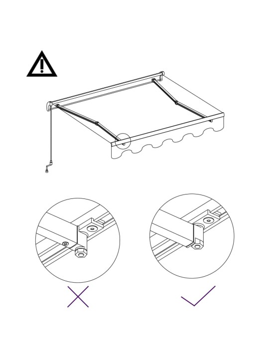 Automaattisesti sisäänkelattava markiisi 350x250 cm sin./valk.