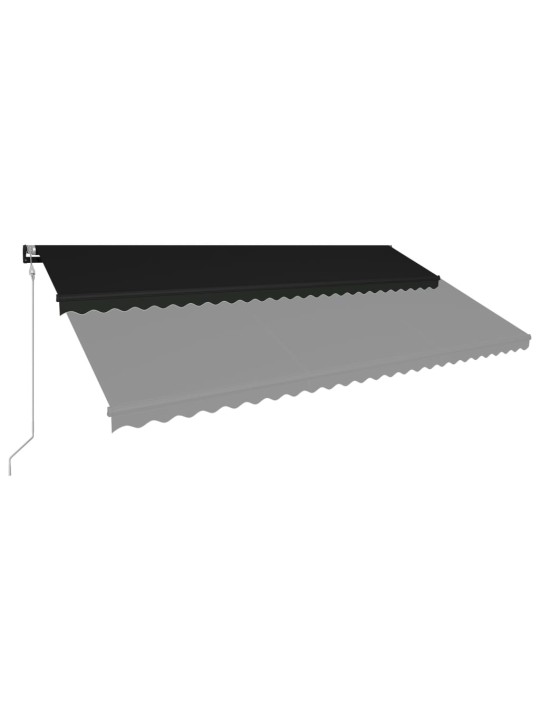 Sisäänkelattava markiisi tuulisensori LED 600x300cm antrasiitti