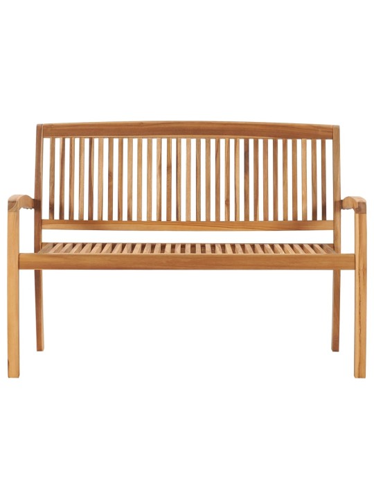 2-istuttava pinottava puutarhapenkki 128,5 cm täysi tiikki