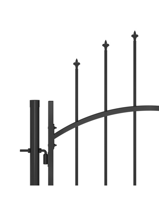 Puutarhaportti teräs 1x2,2 m musta