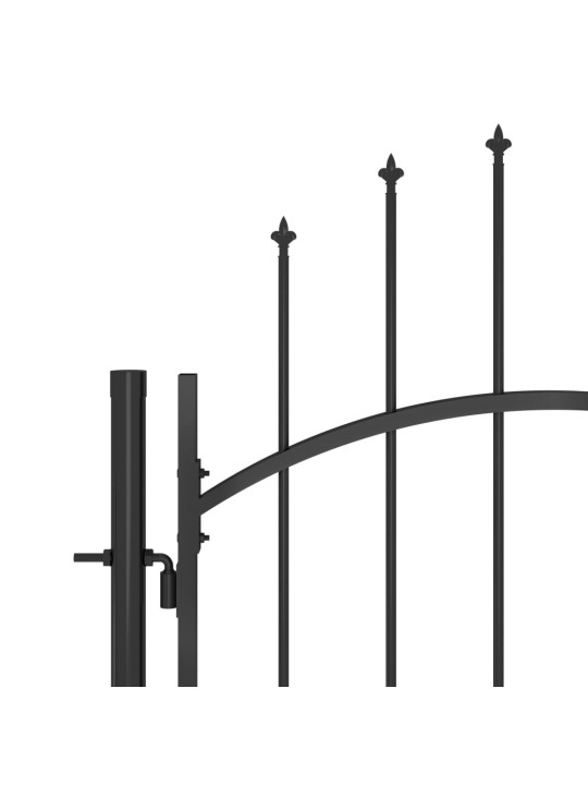 Puutarha-aidan portti keihäskärjillä 5x1,5 m musta