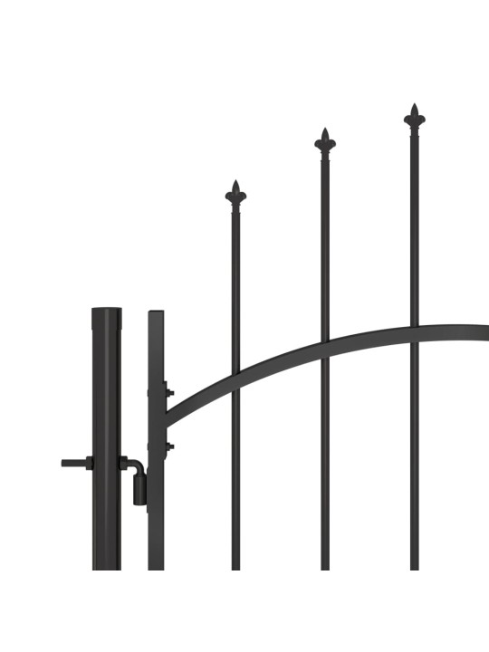 Puutarha-aidan portti keihäskärjillä 5x2 m musta