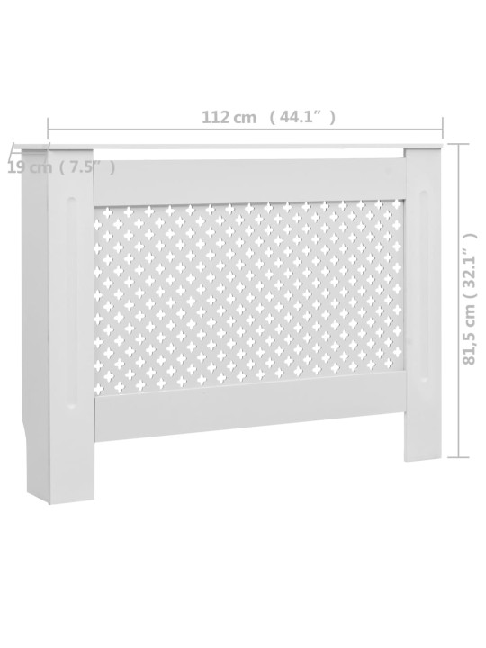 Lämpöpatterin suojat 2 kpl valkoinen 112x19x81,5 cm MDF