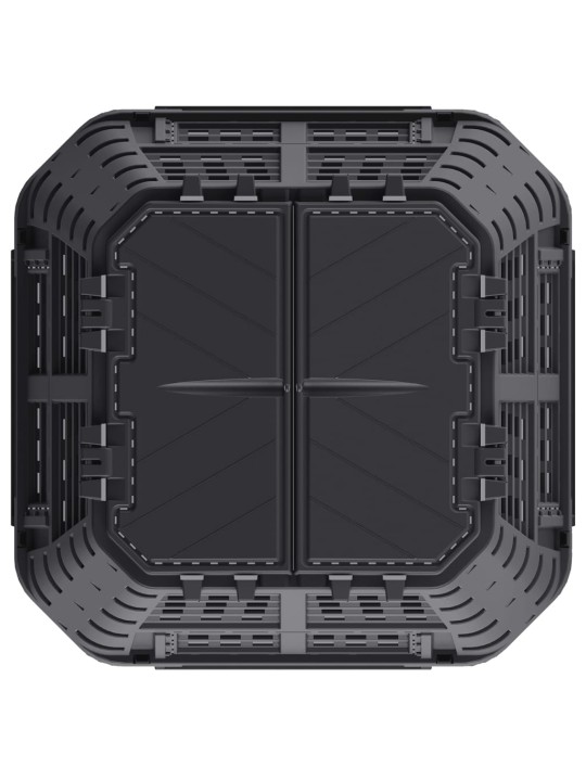 Puutarhan kompostiastia musta 93,3x93,3x146 cm 1000 l