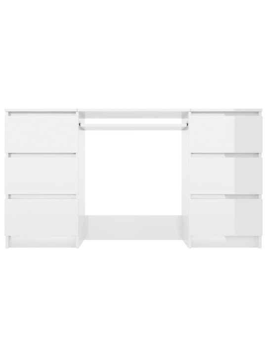 Kirjoituspöytä korkeakiilto valkoinen 140x50x77 cm lastulevy
