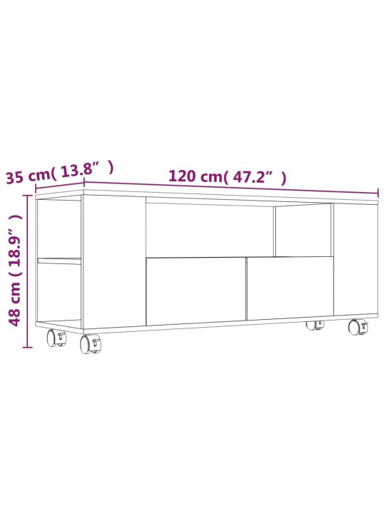 TV-taso musta 120x35x48 cm tekninen puu