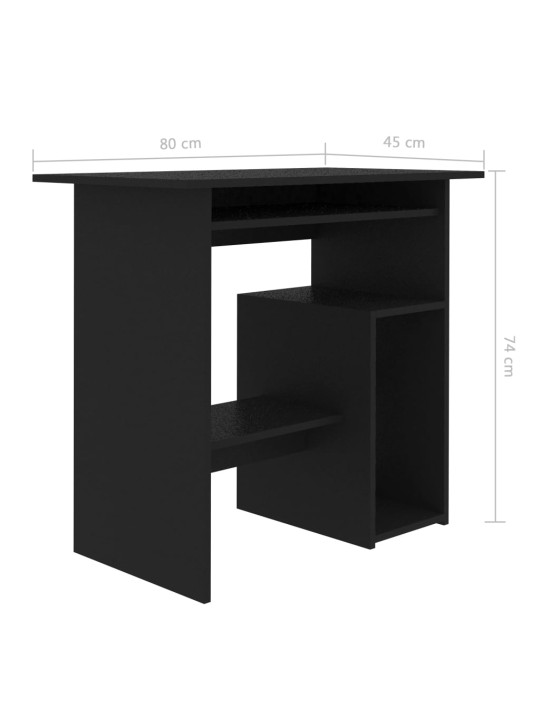 Työpöytä musta 80x45x74 cm tekninen puu