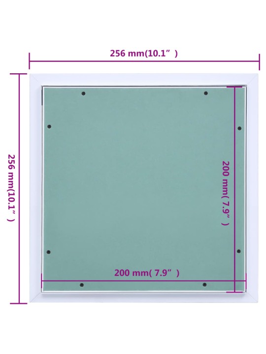 Huoltoluukkupaneeli alumiinikehys ja kipsilevy 200x200 mm