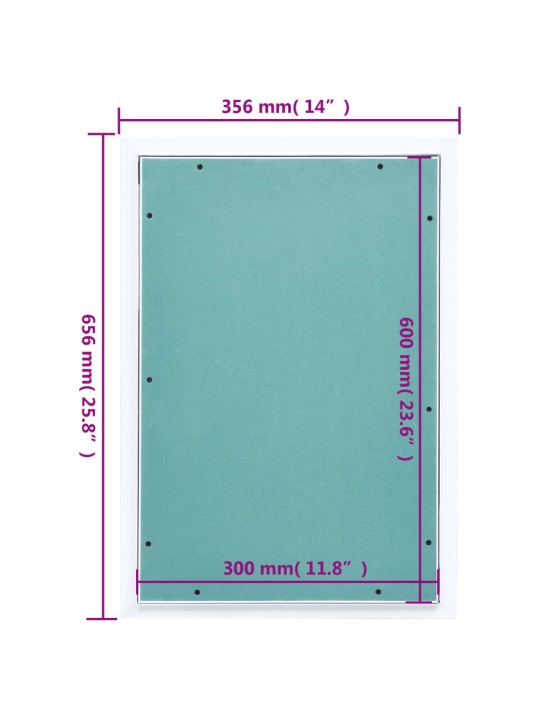 Huoltoluukkupaneeli alumiinikehys ja kipsilevy 300x600 mm