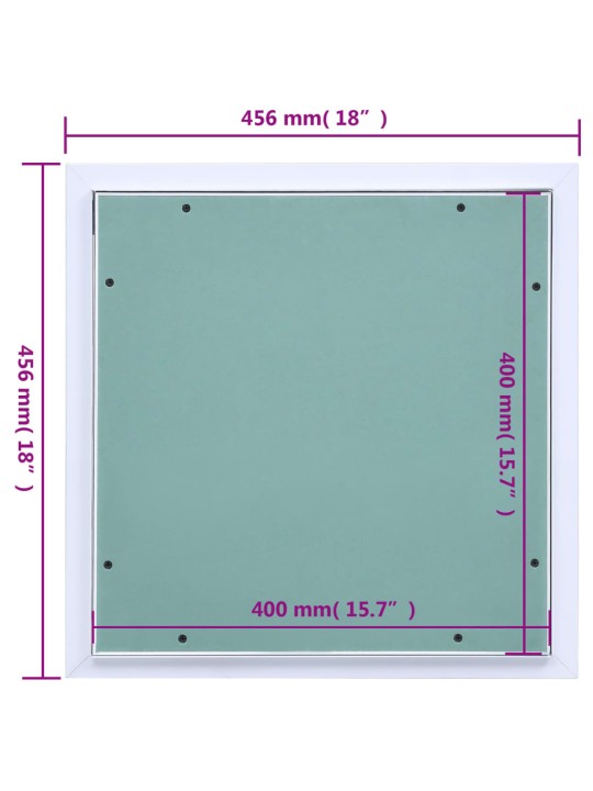 Huoltoluukkupaneeli alumiinikehys ja kipsilevy 400x400 mm