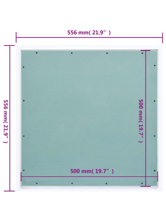 Huoltoluukkupaneeli alumiinikehys ja kipsilevy 500x500 mm