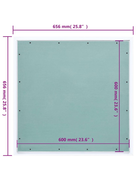 Huoltoluukkupaneeli alumiinikehys ja kipsilevy 600x600 mm