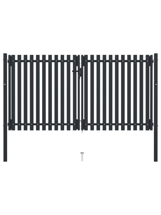 Tuplaovi pihaportti teräs 306x150 cm antrasiitti