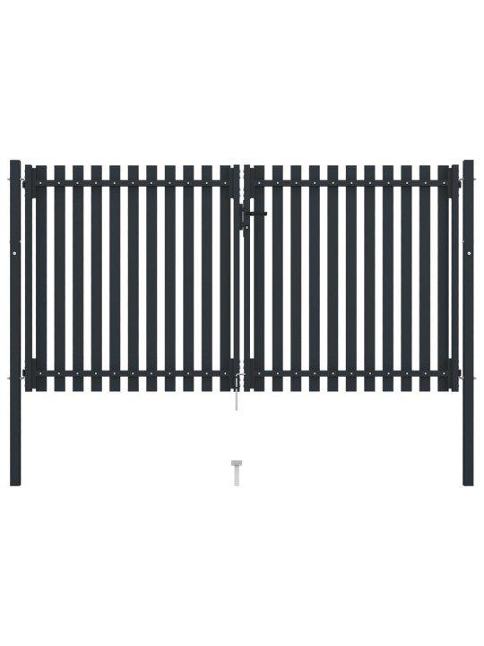 Tuplaovi pihaportti teräs 306x150 cm antrasiitti