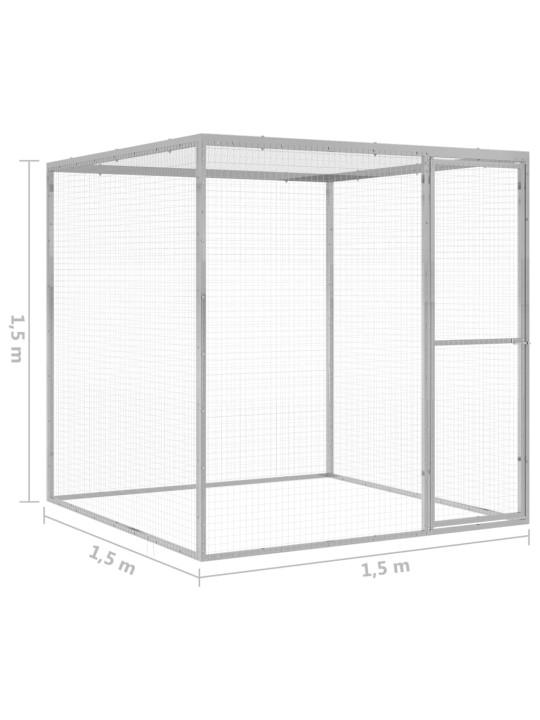 Kissahäkki 1,5x1,5x1,5 m galvanoitu teräs