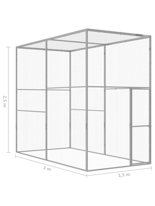 Kissahäkki 3x1,5x2,5 m galvanoitu teräs