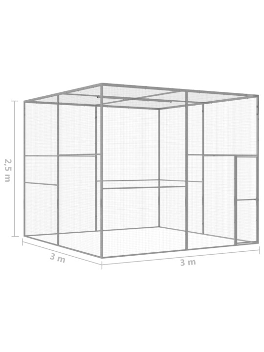 Kissahäkki 3x3x2,5 m galvanoitu teräs