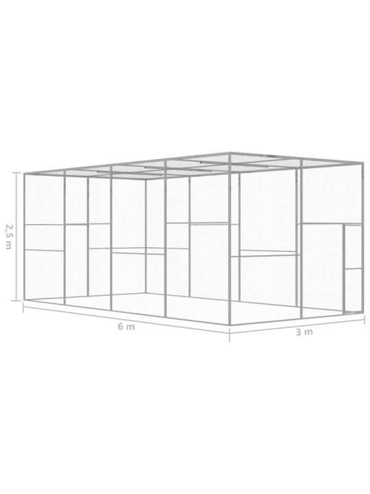 Kissahäkki 6x3x2,5 m galvanoitu teräs