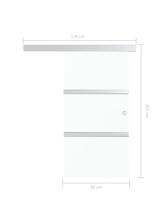 Liukuovi ESG-lasi ja alumiini 90x205 cm hopea