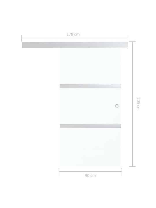 Liukuovi soft-stopeilla ESG-lasi ja alumiini 90x205 cm